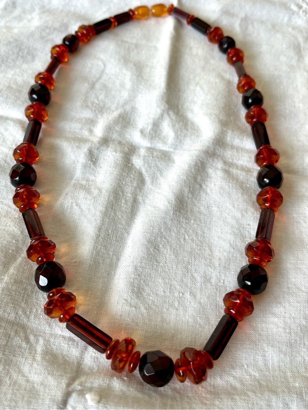 Baltic Amber multi-Faceted Bead Necklace 9”